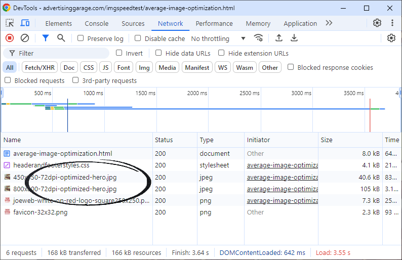 joeweb.com image optimization test page 2 - media query